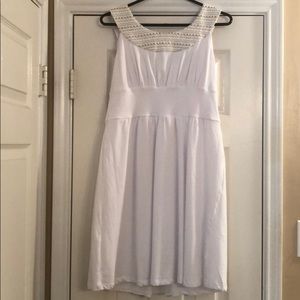 White knee length dress